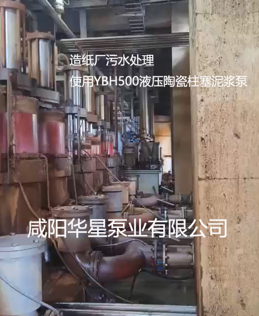 造纸厂污水处理使用YBH500陶瓷柱塞泥浆泵